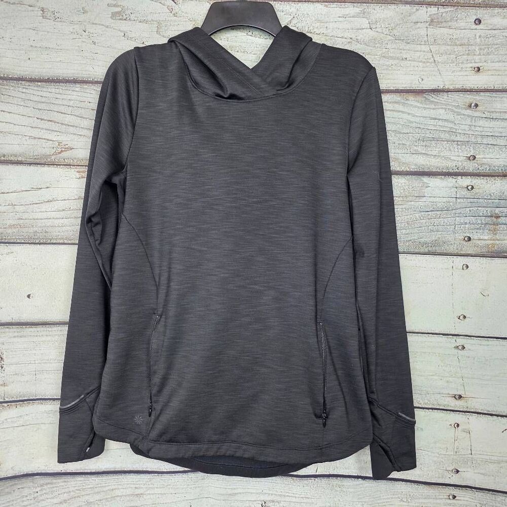 Athleta Hooded Performance Top Black M